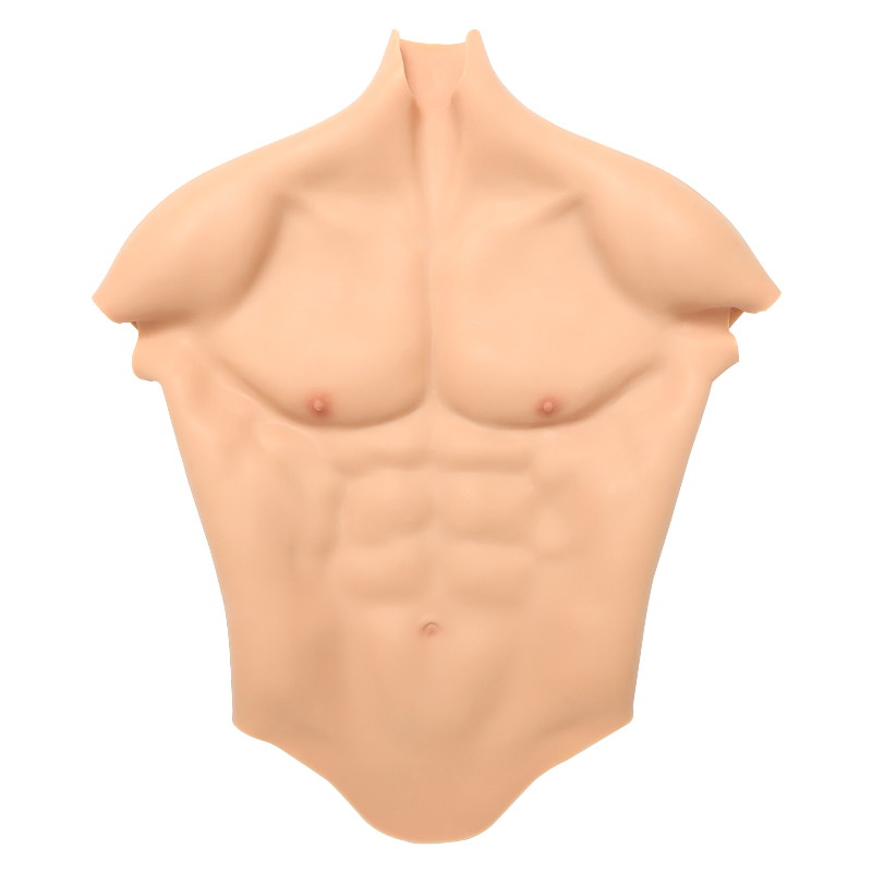 Cosplay Realistic Fake Belly Silicone Muscle Macho Chest For Halloween Party Sissy Film Props Drag Queen Masquerade Ball
