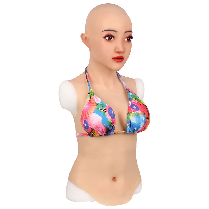 Realistic Silicone Female Make up Mask Handmade Face Silicone Head Mask for Crossdresser Transgender Halloween Cosplay