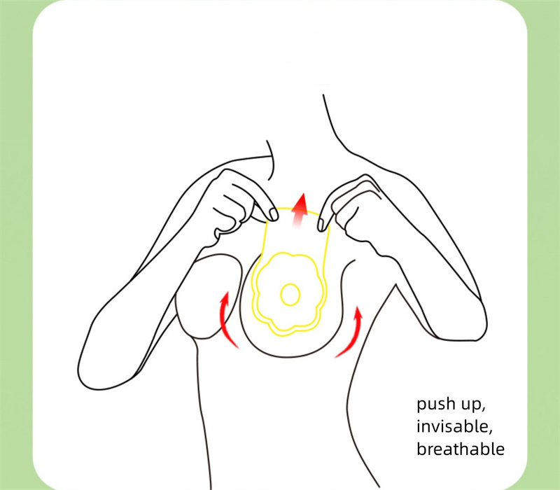 Iṣakojọpọ Aṣa Atunlo Lẹsẹkẹsẹ Teepu Gbe Ọyan Ti a ko rii Ibori Silikoni Bra pasties