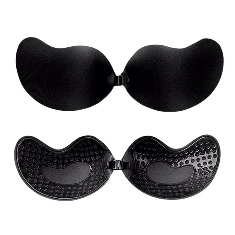 Wholesale Sexy Invisible Pasties Bra With Packaging Box Seamless Seamless Reusable Adhesive Opaque Silicone Nipple Cover For Women Black Color
