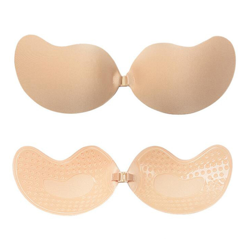 Grossist sexiga osynliga pastejer BH med förpackningslåda Bröst Sömlös Återanvändbar självhäftande ogenomskinlig silikon bröstvårtskydd för kvinnor Hudfärg