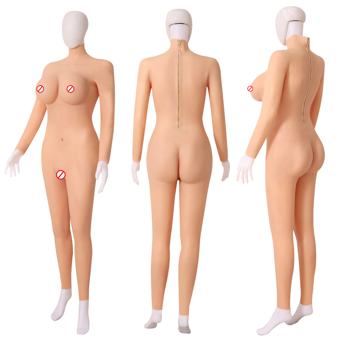 Transform your appearance with our premium silicone bodysuit, carefully designed to create a realistic feminine silhouette from neck to thigh. Crafted from high-quality medical-grade silicone, this bodysuit features soft-touch skin texture, natural curves, and exceptional flexibility for a comfortable wearing experience. Whether you're a crossdresser, performer, cosplayer, or someone exploring gender expression, this suit delivers a stunning transformation that looks and feels incredibly realistic. Every detail is engineered to enhance confidence, comfort, and authenticity, allowing you to fully embrace your desired look.