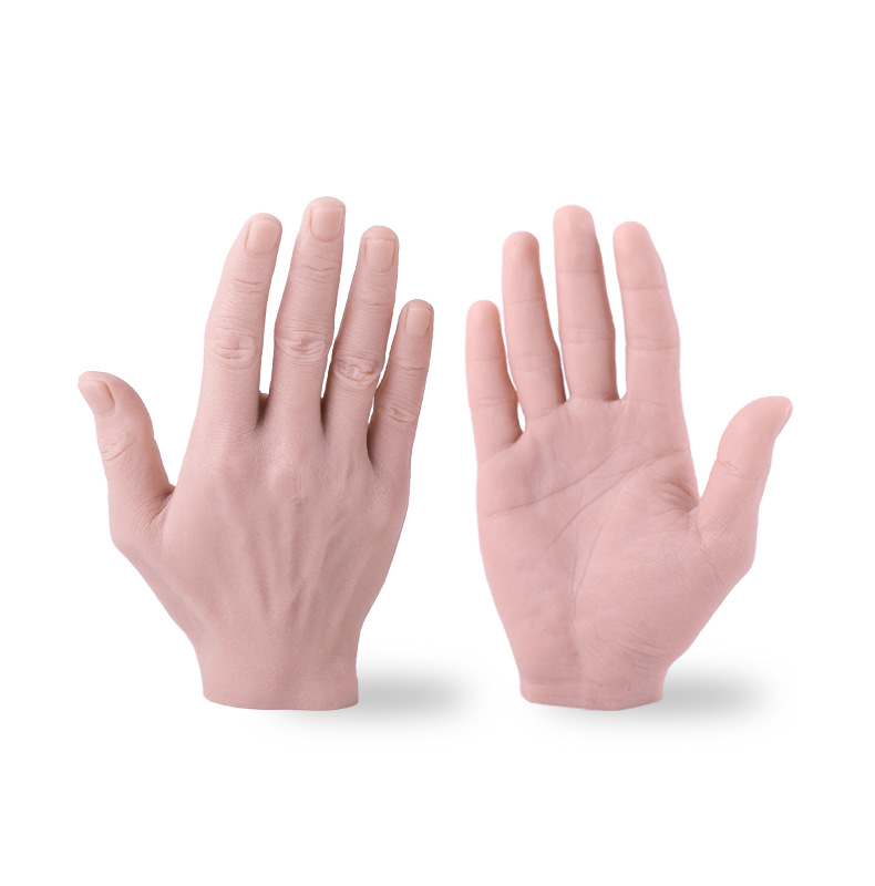 Silicone Hand Model Bendable Male Mannequin for Painting Practice and Festival Props Display (Right Hand) Tattoo Practice Hand