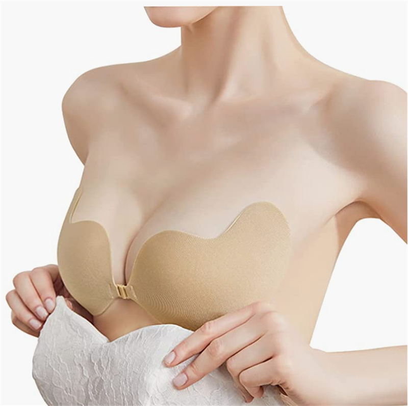 Нови стил за девојке секси водоотпорни самолепљиви силиконски грудњак за вишекратну употребу Пусх Уп Силиконски невидљиви лепљиви грудњак за жене