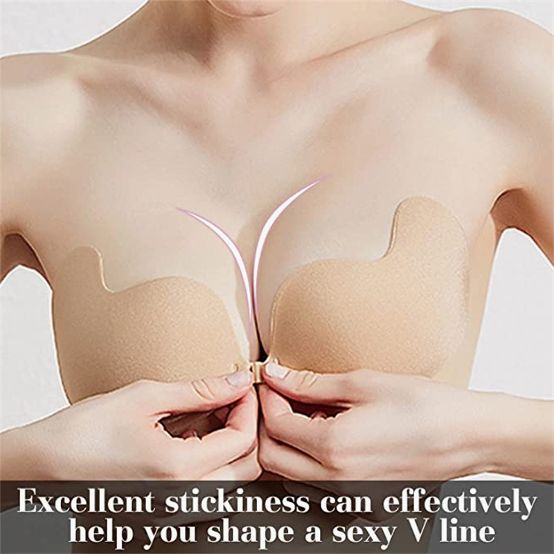 Reusable lift up invisible bra one piece push up deep U plunge silicone adhesive bra for women A-D cups