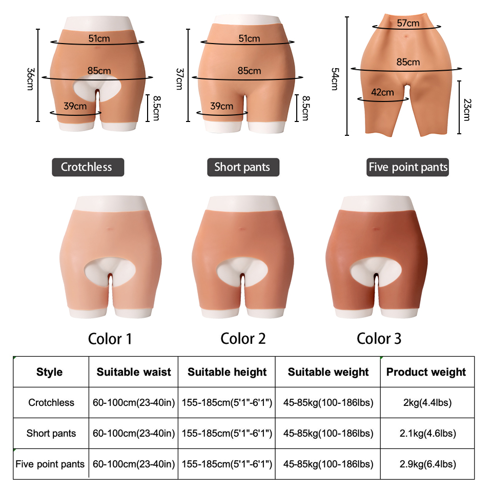 Shemale Transgender Wearable Body Shape Pants for Crossdresser Artificial Silicone Vagina Boxer Briefs Butt Lifter